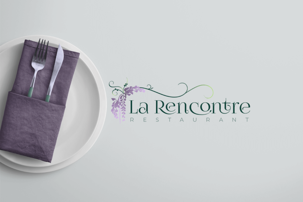 Logo du restaurant La Rencontre, réalisé par Emporte Plume, webmaster et graphiste à Saumur