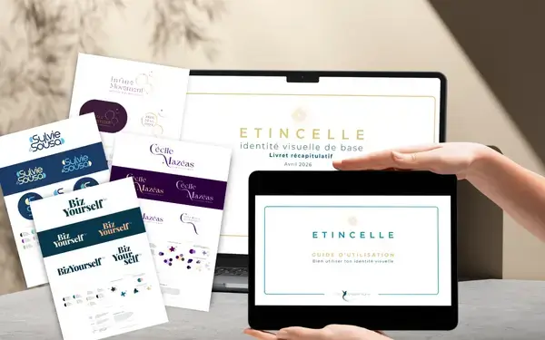 Exemples d'identités visuelles de base créées avec Etincelle