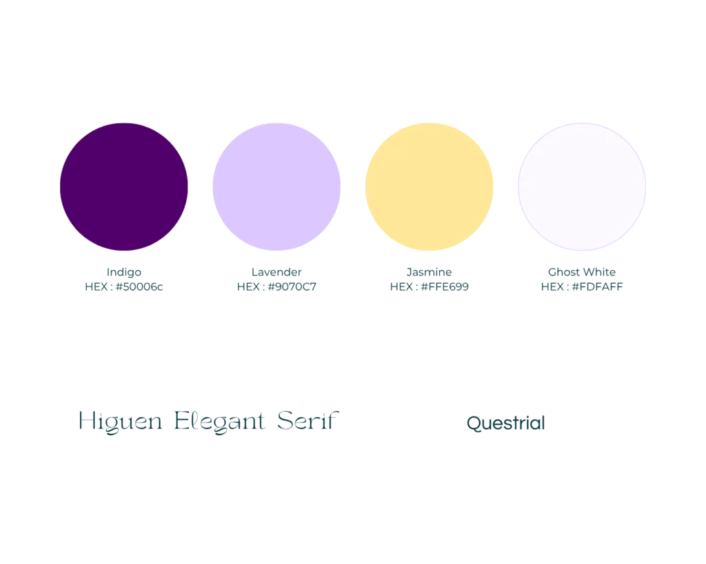 Palette de couleurs et typographies de Cécile Mazéas, réalisé par Emporte Plume avec l'offre Etincelle - Identité visuelle de base pour prof de yoga
