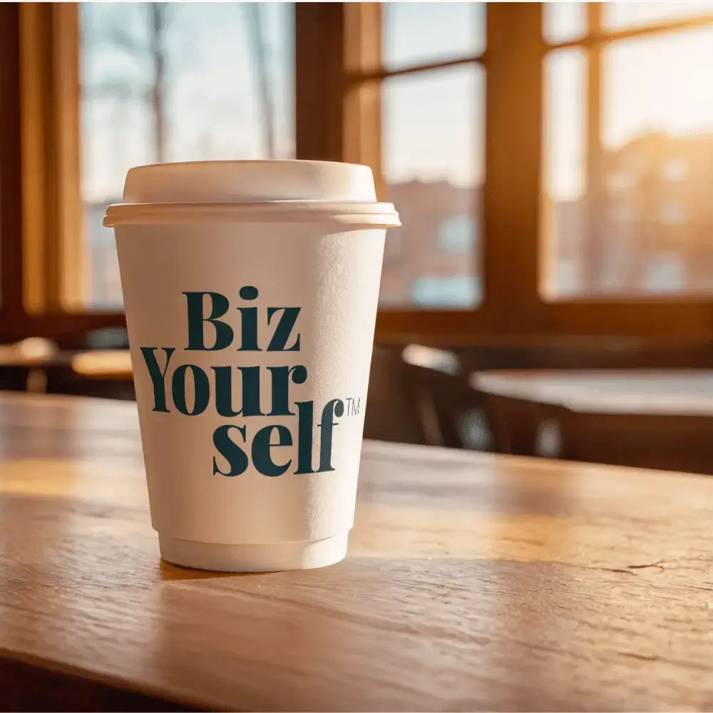 Exemple de mise en situation du logo de Biz Yourself, réalisé avec Etincelle - Identité de base pour entrepreneure