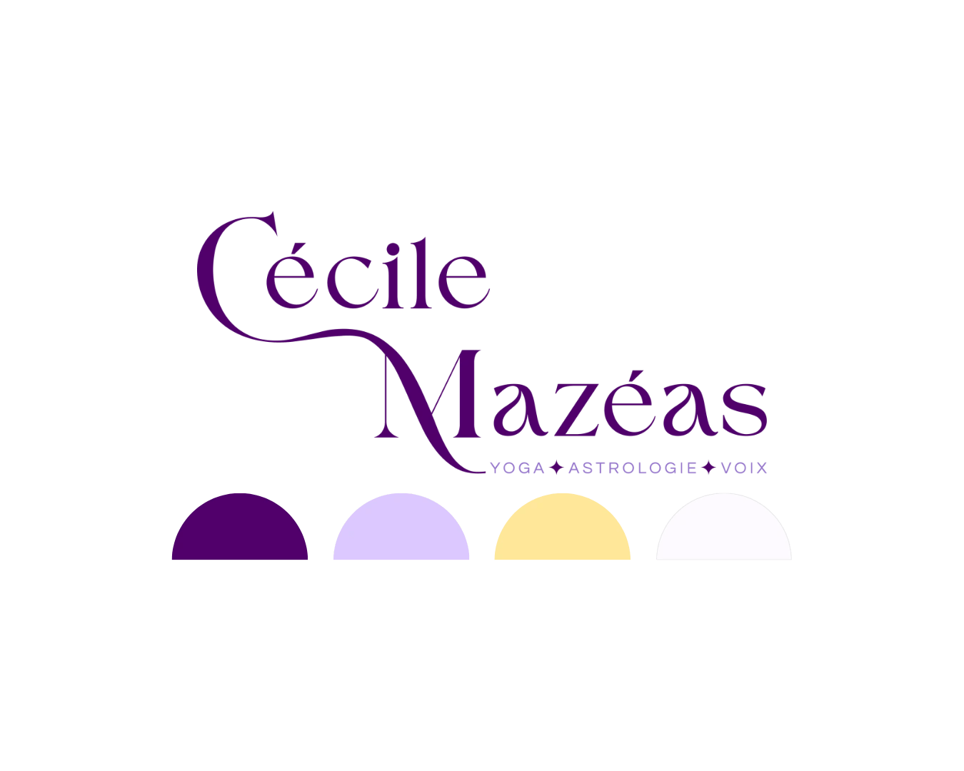 Logo et palette de Cécile Mazéas, avec l'offre Etincelle - Identité visuelle de base pour entrepreneur